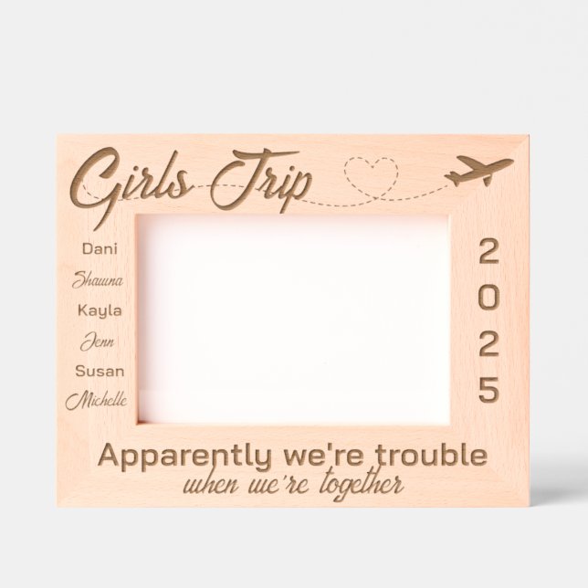 Girls Trip Personalized Wood Engraved Frames (Front)