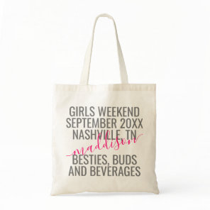 Girls Trip Weekend Vacation Name Tote Bag
