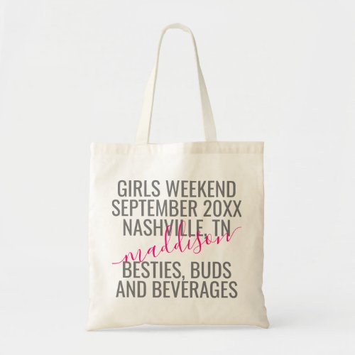 Girls Trip Weekend Vacation Name Tote Bag