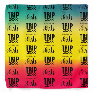 Girls Trip with Crown, Year, Green Yellow Red Bandana