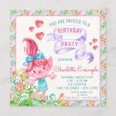 Trolls party supplies Invitation Cards