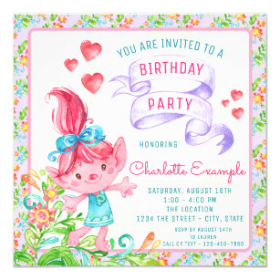 trolls invitations zazzle