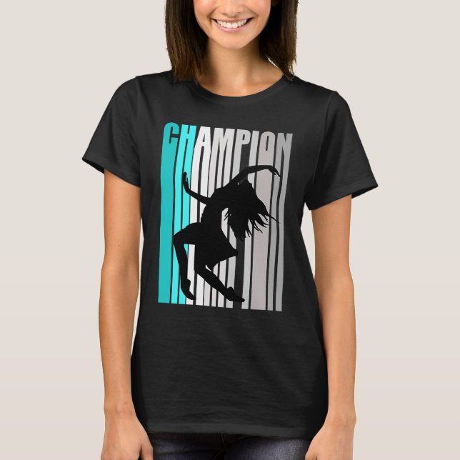 Girls Turquoise Dance Champion Musical Dancer T-Shirt (Front)