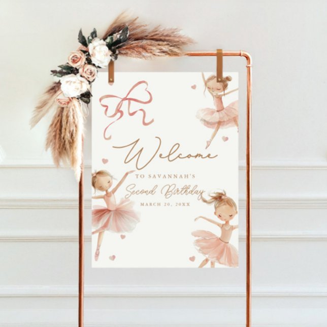 Girls' Tutu Cute Boho Ballerina Birthday Welcome Foam Board (Creator Uploaded)