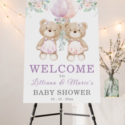 Girls Twin First Communion Welcome sign