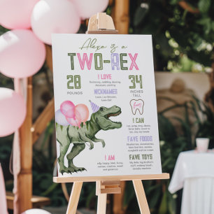 Girl's Two-Rex Milestone Year Board