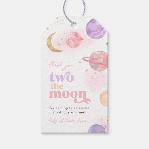 Girls Two The Moon Thank You Tags