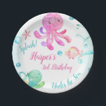 Girls Under The Sea Birthday Party Paper Plates<br><div class="desc">Girls Under The Sea Birthday Party Paper Plate

Looking for a cute an under the sea birthday party paper plate?  This colorful design features various under the sea creatures on a mostly blue background.  Ideal for an under the sea theme birthday party.</div>