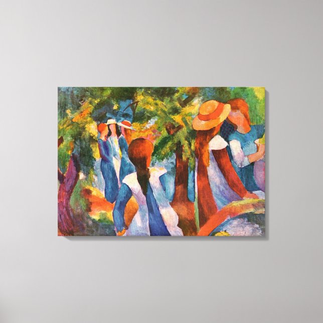 Girls Under the Trees August Macke Canvas Print (Front)