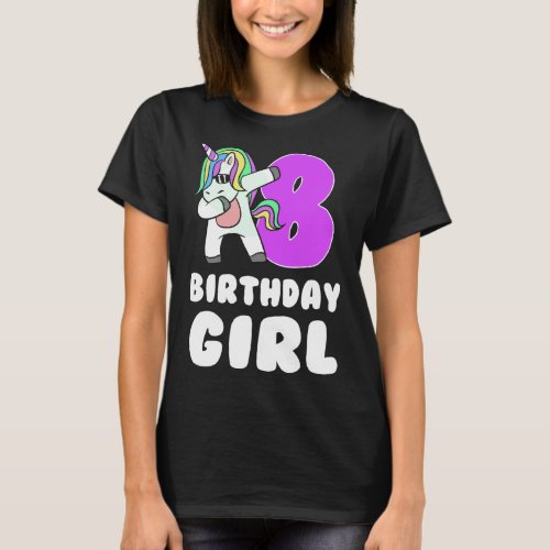 Girls Unicorn 8th Birthday T_Shirt