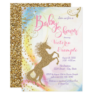 Girls Unicorn Baby Shower Invitations