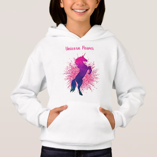 Girls "Unicorn Power" Hoodie (Front)
