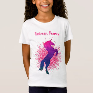 Girls "Unicorn Power" Unicorn & Glitter T-Shirt