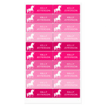 Girls Unicorn School Daycare Waterproof Pink Kids' Labels