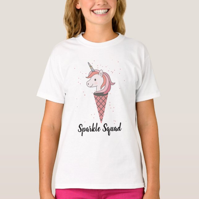 girls unicorn squad sparkle squad pastel boho cute T-Shirt (Front)