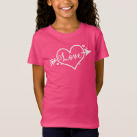 Girl's Valentine's Day Love Heart T-Shirt