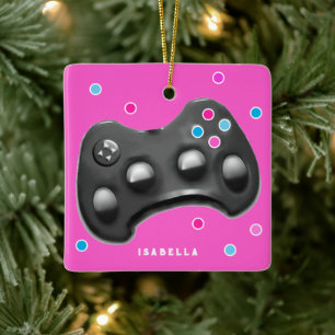 Girls Video Gamer Collectible Ceramic Ornament