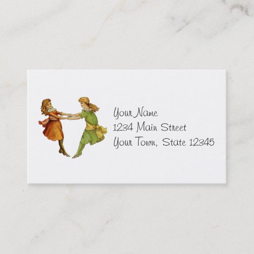 Girls Vintage Best Friends Business Cards