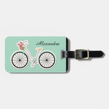 Girl's Vintage Bicycle Luggage Tag by pinkladybugs at Zazzle