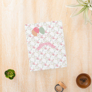 Girl's Vintage Modern Pink Bicycle Mini Binder