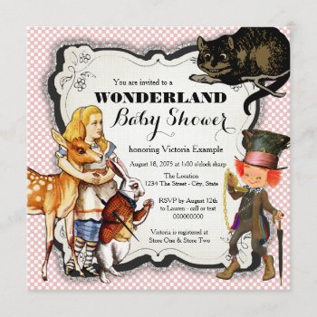 Girls Vintage Wonderland Baby Shower Invitation by The_Vintage_Boutique at Zazzle