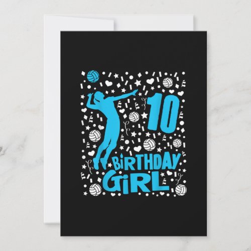 Girls Volleyball 10th Birthday Gift _ 10 Year Old Holiday Card