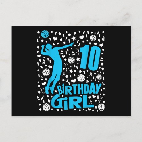 Girls Volleyball 10th Birthday Gift _ 10 Year Old Holiday Postcard