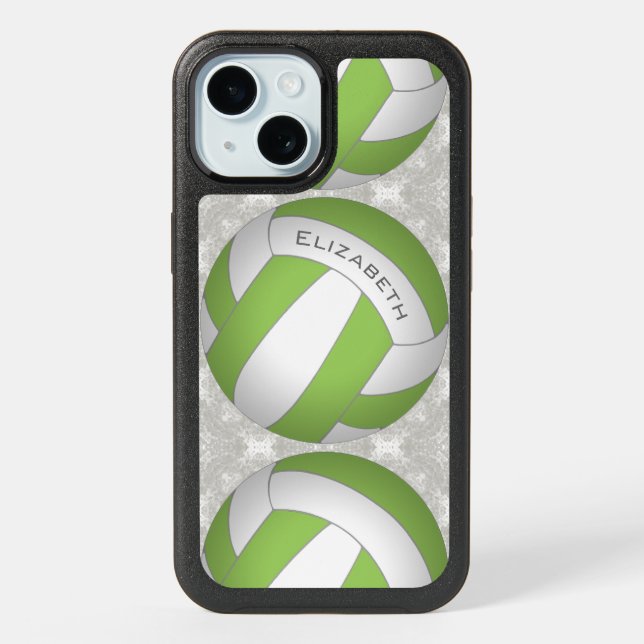 Girls volleyball any color personalized  iPhone 15 case (Back)