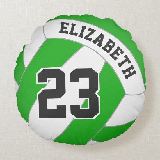 Girls' volleyball ANY color with her name Round Pillow