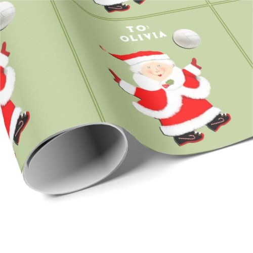 Girls Volleyball Christmas Gift Wrapping Paper