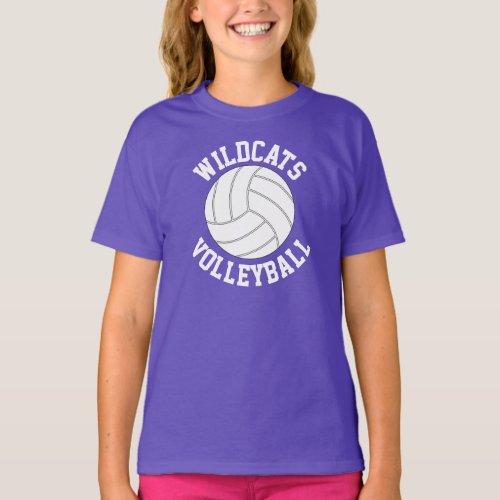 Girls Volleyball Custom Team Name  Text T_Shirts