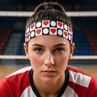 Girls Volleyball Hearts Checkered Cute Sports Team