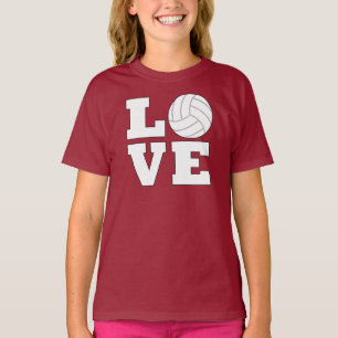 Girls Volleyball LOVE Sports Custom Team Color T-Shirt