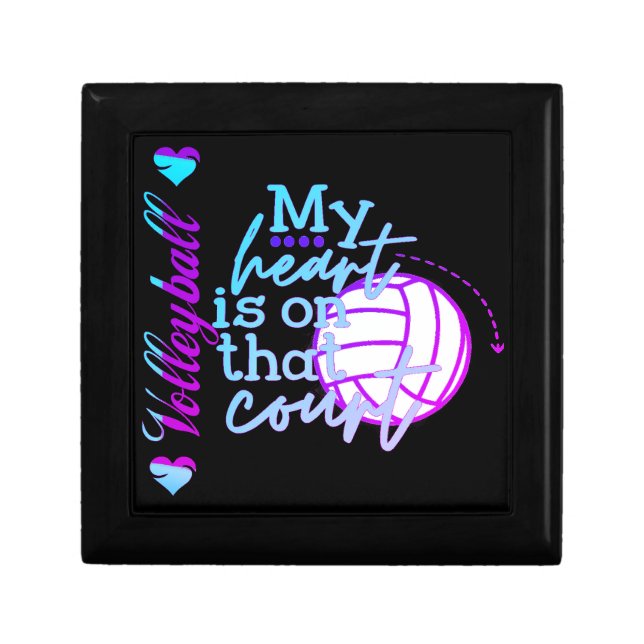 Girls Volleyball My Heart is on that Court   Gift Box (Front)