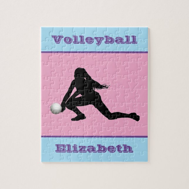 Girls Volleyball Pastel Jigsaw Puzzle (Vertical)