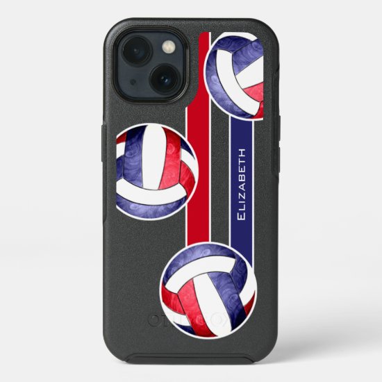 Girls' volleyball red white blue OtterBox iPhone case