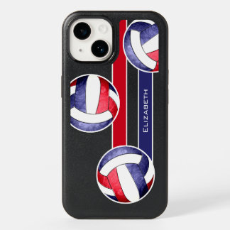Girls' volleyball red white blue OtterBox iPhone 14 case