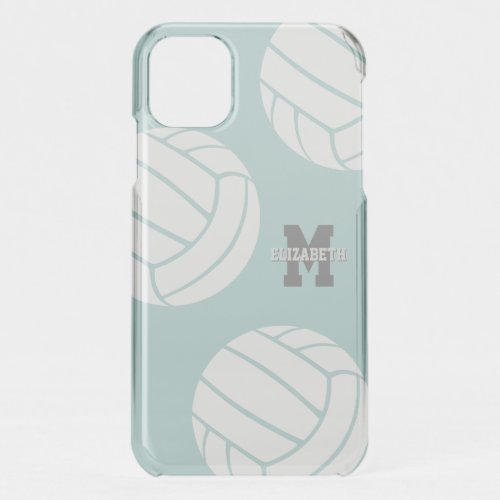 girls volleyball sports monogrammed iPhone 11 case