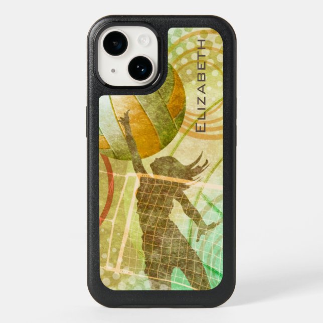 Girls volleyball sunny gold otterbox iPhone case (Back)