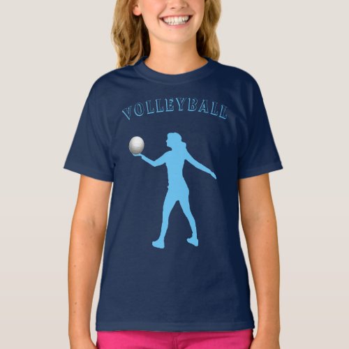 Girls Volleyball T_Shirt w Her Name