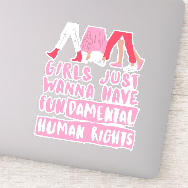 Girls Want Fundamental Rights Word Art Vinyl Sticker (Detail)