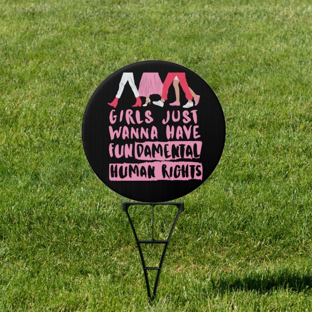 Girls Want Fundamental Rights Word Art Yard Sign (Insitu)