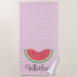 Girls Watercolor Watermelon T-Shirt Beach Towel