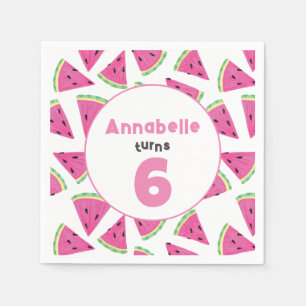 Girls Watermelon Birthday Party Paper Plates Napkins