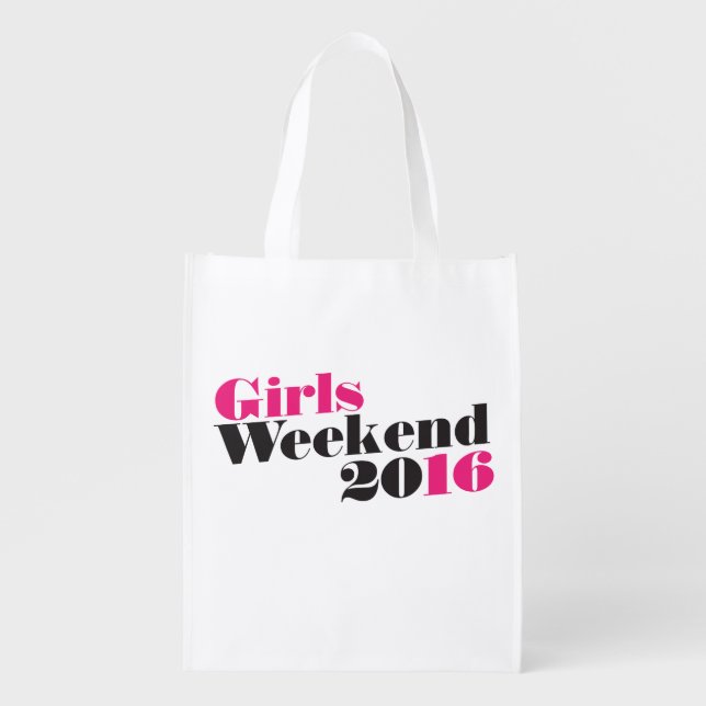 Girls weekend 2016 vacation reusable grocery bag (Front)