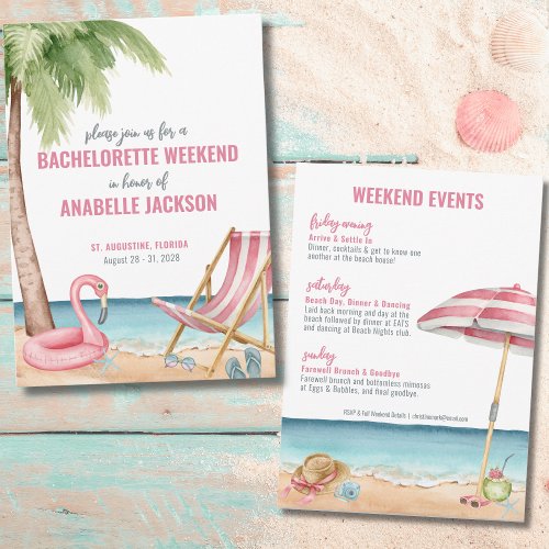 Girls Weekend Beach Bachelorette Invitation