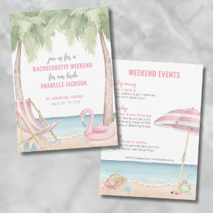 Girls Weekend Beach Bachelorette Party Invitation