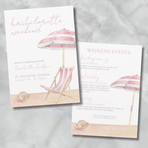 Girls Weekend Beach Bachelorette Party Invitation