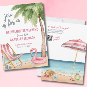 Girls Weekend Beach Bachelorette Party Invitation