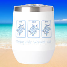 Girls' Weekend Blue Turtle Mahjong Custom Favor